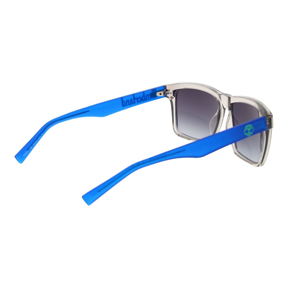 Sunglasses by Timberland for men in stainless steel gray features an lustrous full-rim square frame design with gray coloured frame detailing and non-polarized category-3-dark-tint lens for a lustrous aesthetic.