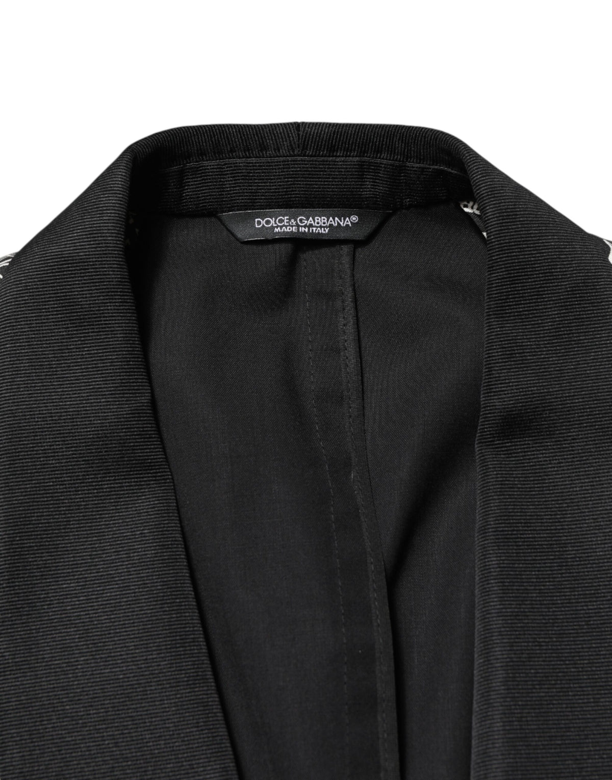 Dolce & Gabbana Men's Single Breasted Virgin Wool Polyester Silk & Viscose Blazer - Black