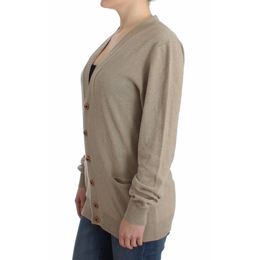 Ermanno Scervino Beige Rayon Cardigan