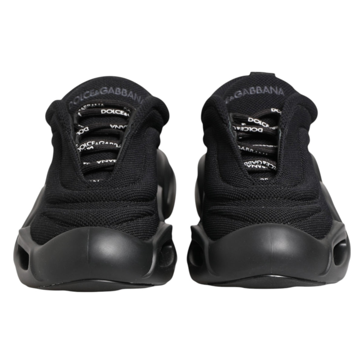 Dolce & Gabbana Women's Low Top Slip On Chunky Polyester & Viscose Sneakers - Black