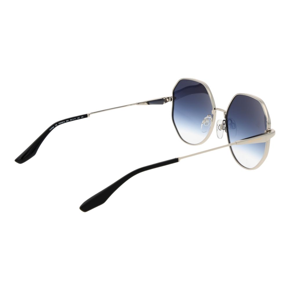Trussardi Rectangle Gradient Dark-Tint Metal Sunglasses - Silver