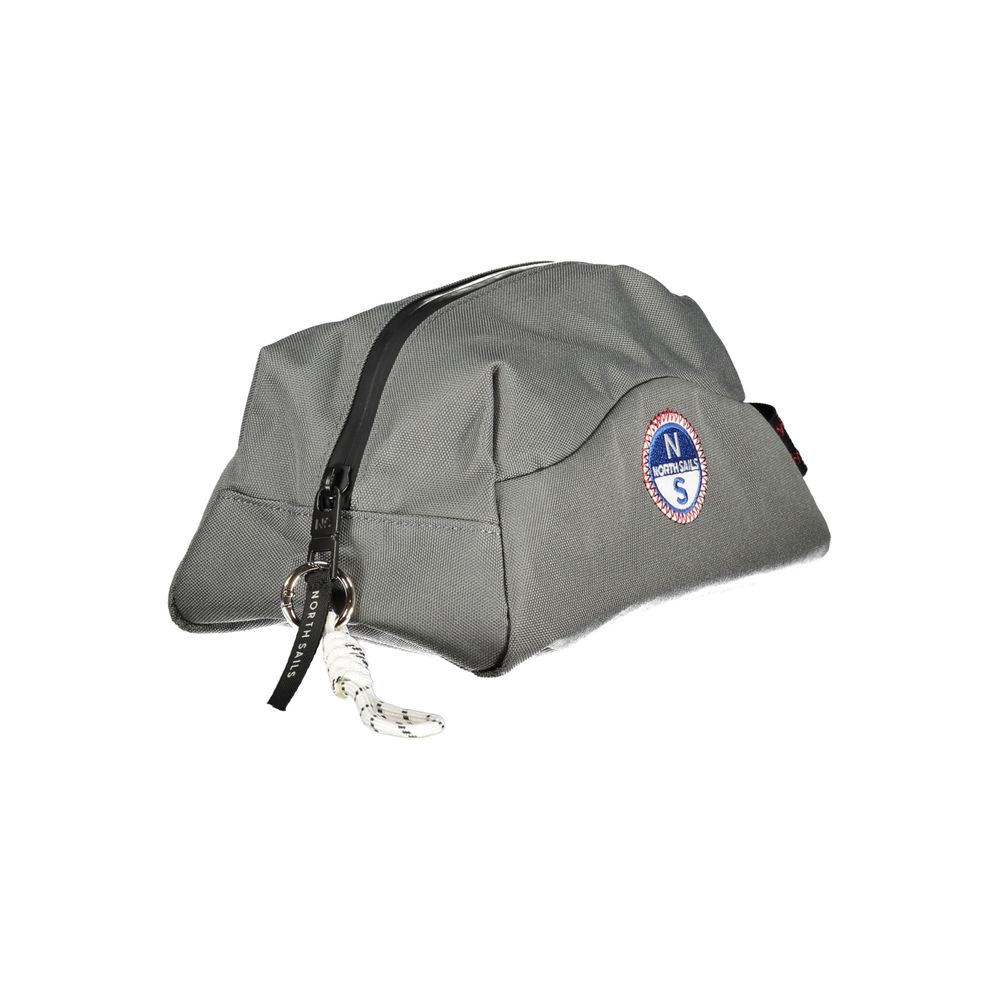 North Sails Cotton Leather & Polyester Travel Toiletry Bag - Gray White