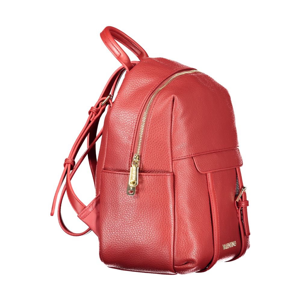 Backpack by Mario Valentino for women in polyethylene red showcases an architectural Polyethylene Backpack design, featuring a secure zipper, ample built-in-compartments, external-pockets & internal-pockets, and architectural handle, backpack-strap & adjustable-strap for a sophisticated look.