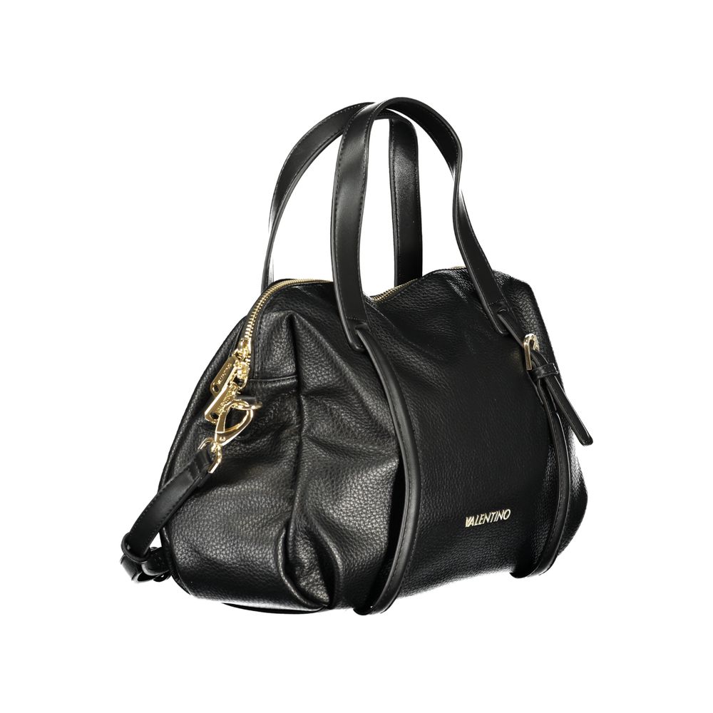 Handbag by Mario Valentino for women in polyethylene black features an refined silhouette, showcasing a secure zipper, ample internal-pockets, and versatile shoulder-strap, handle & adjustable-strap for a sophisticated refined aesthetic.