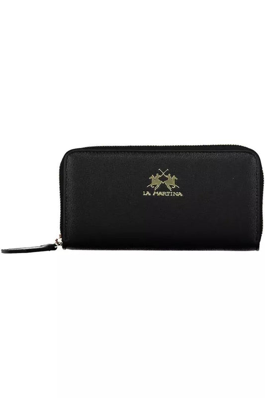 Elegant Black Wallet with Multiple Compartments