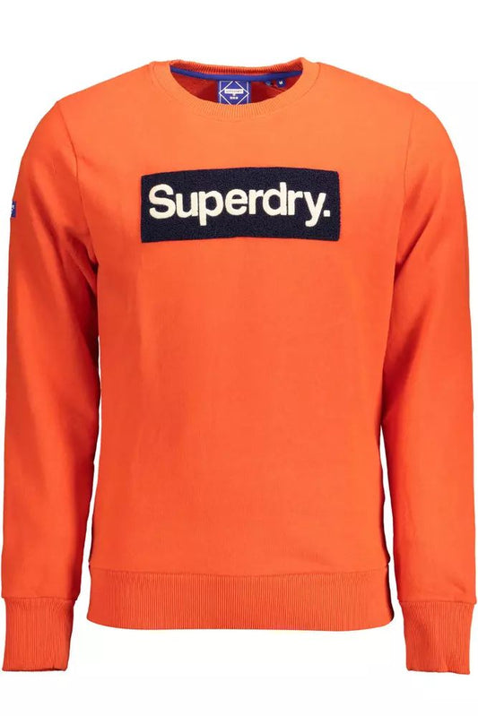 Superdry Men's Orange Cotton Round Neck Sweater