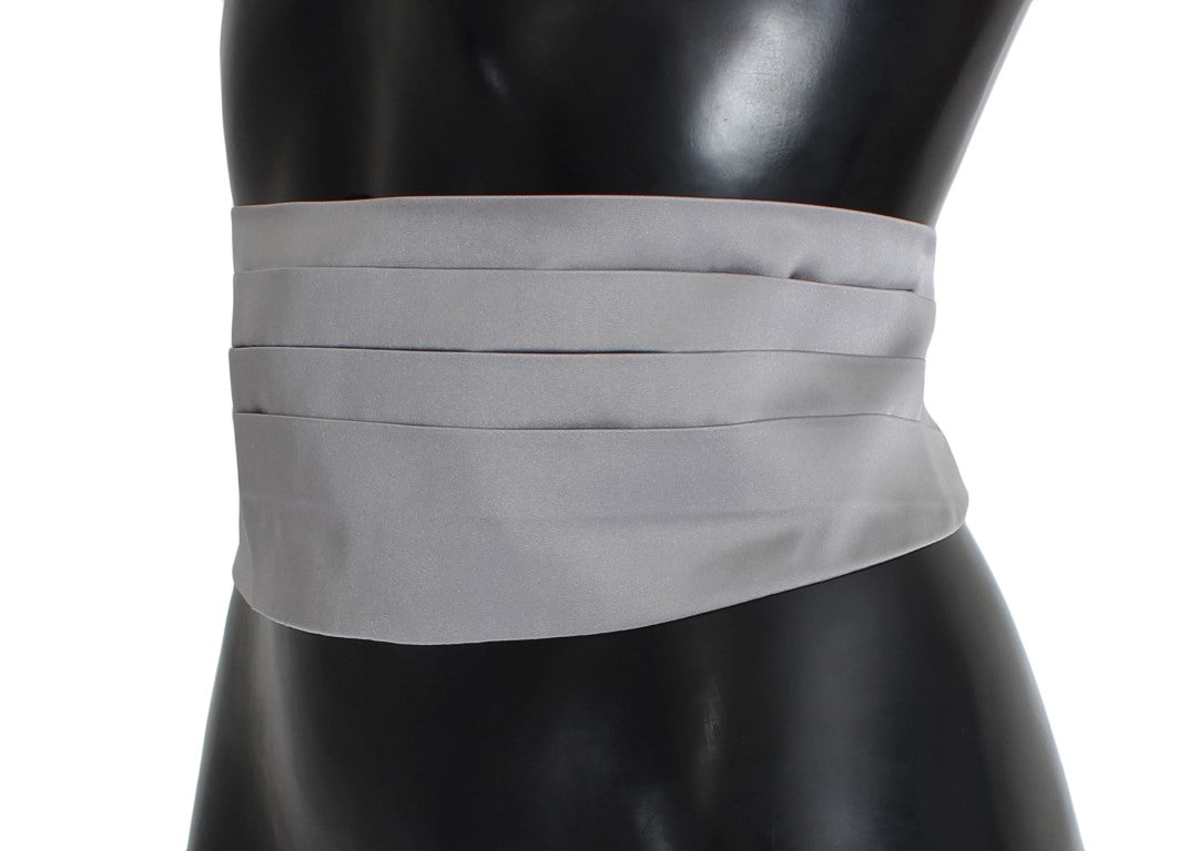 Gray Waist Belt Silk Cummerbund - Designed by Dolce & Gabbana Available to Buy at a Discounted Price on Moon Behind The Hill Online Designer Discount Store