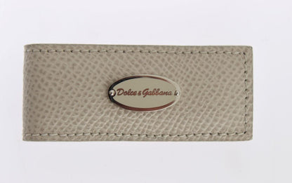 Dolce & Gabbana Beige Leather Magnet Money Clip - Designed by Dolce & Gabbana Available to Buy at a Discounted Price on Moon Behind The Hill Online Designer Discount Store