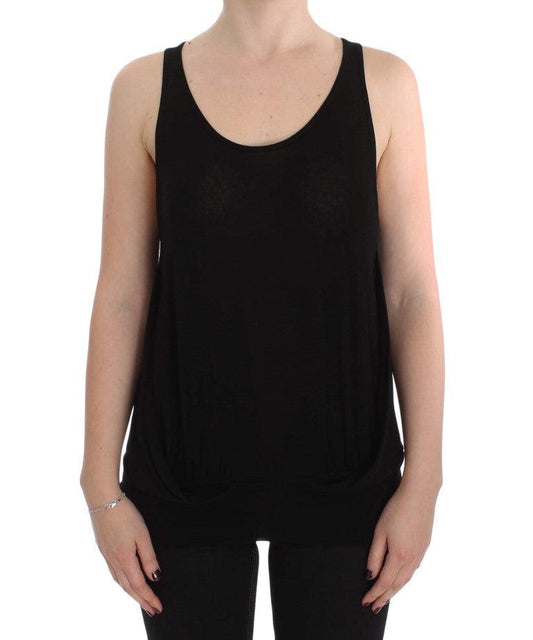 Black Stretch Sleeveless Blouse - Designed by PLEIN SUD Available to Buy at a Discounted Price on Moon Behind The Hill Online Designer Discount Store