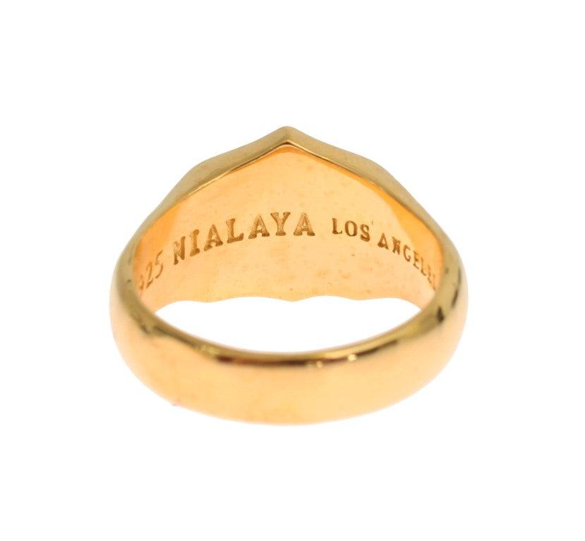 Gold Plated 925 Sterling Silver Ring designed by Nialaya available from Moon Behind The Hill's Men's Jewellery & Watches range