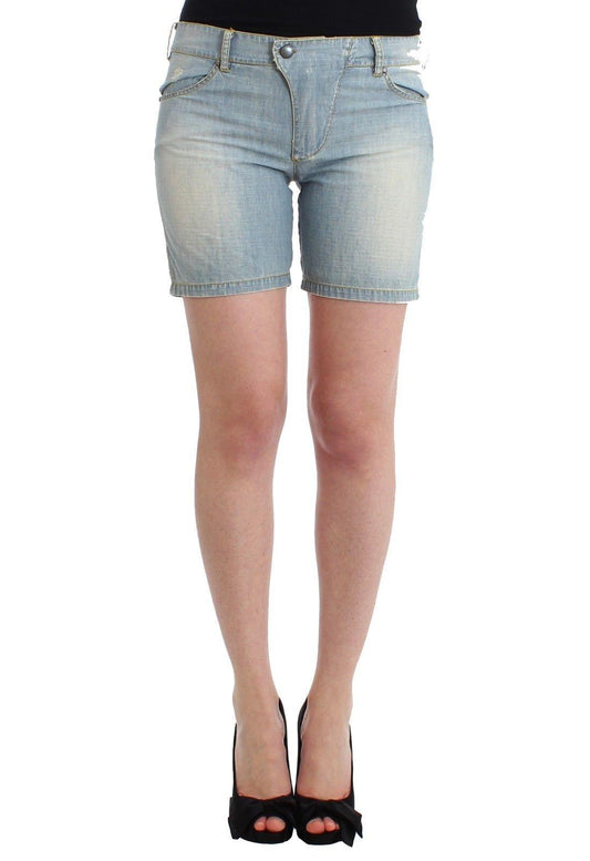 Beachwear Blue Denim City Casual Dress Shorts - Designed by Ermanno Scervino Available to Buy at a Discounted Price on Moon Behind The Hill Online Designer Discount Store