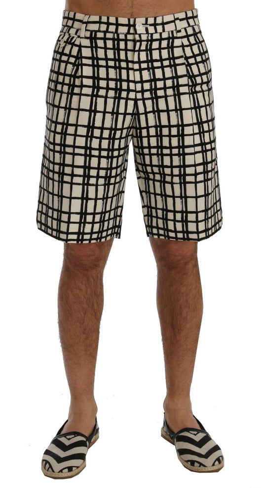 White Black Striped Casual Shorts designed by Dolce & Gabbana available from Moon Behind The Hill's Men's Clothing range