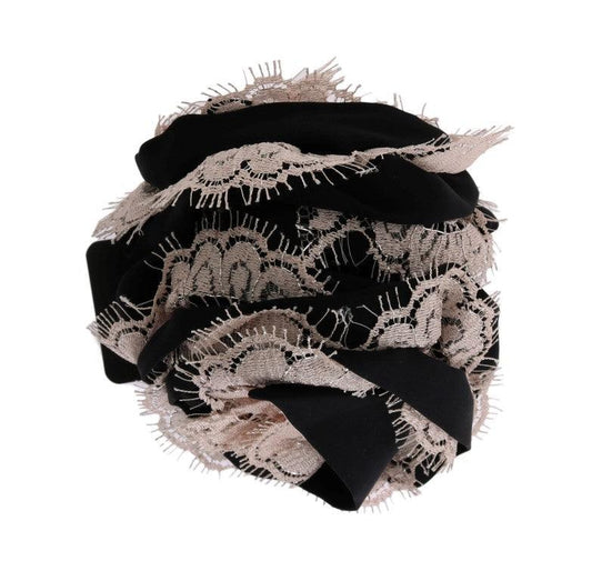 Black Silk Pink Floral Lace Hair Claw - Designed by Dolce & Gabbana Available to Buy at a Discounted Price on Moon Behind The Hill Online Designer Discount Store