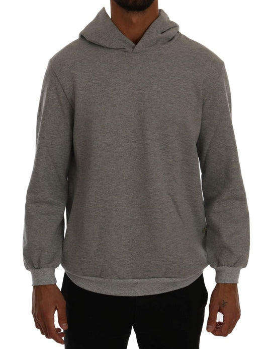Gray Pullover Hodded Cotton Sweater - Designed by Daniele Alessandrini Available to Buy at a Discounted Price on Moon Behind The Hill Online Designer Discount Store