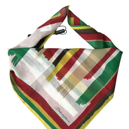 Multicolor Stripes Square Handkerchief Scarf