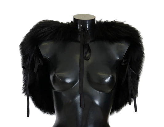Black Silver Fox Fur Scarf - Designed by Dolce & Gabbana Available to Buy at a Discounted Price on Moon Behind The Hill Online Designer Discount Store