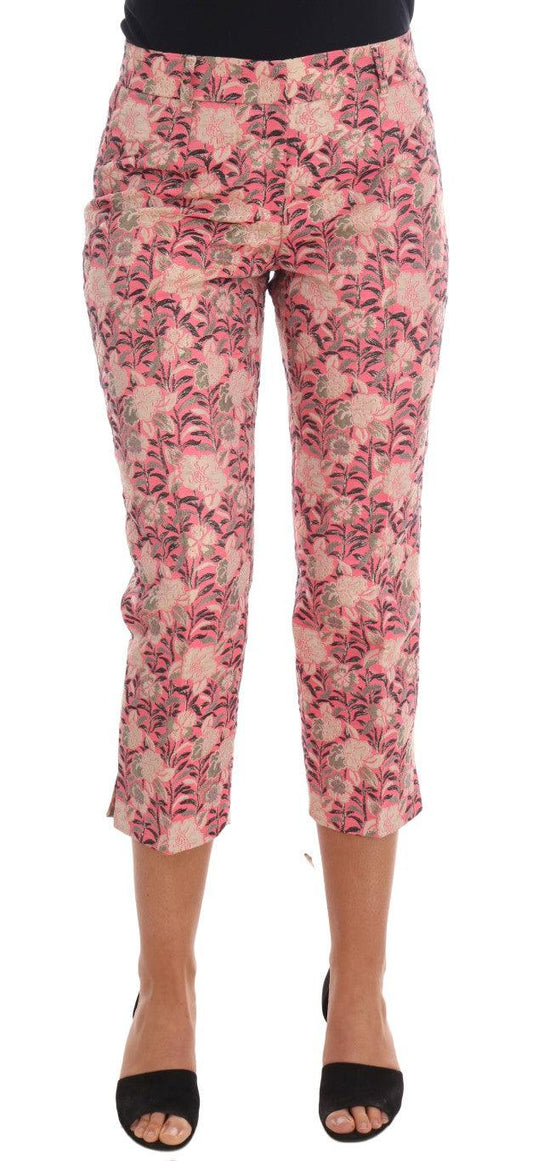Pink Floral Brocade Capri Pants designed by Dolce & Gabbana available from Moon Behind The Hill's Women's Clothing range