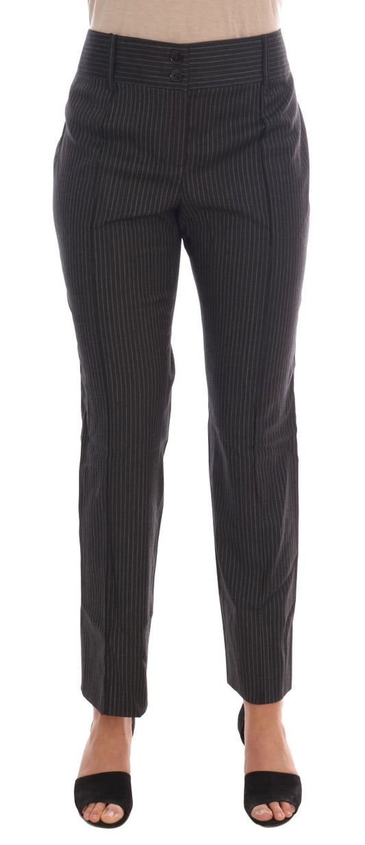 Gray Wool Stretch Slim Dress Pants - Designed by Dolce & Gabbana Available to Buy at a Discounted Price on Moon Behind The Hill Online Designer Discount Store