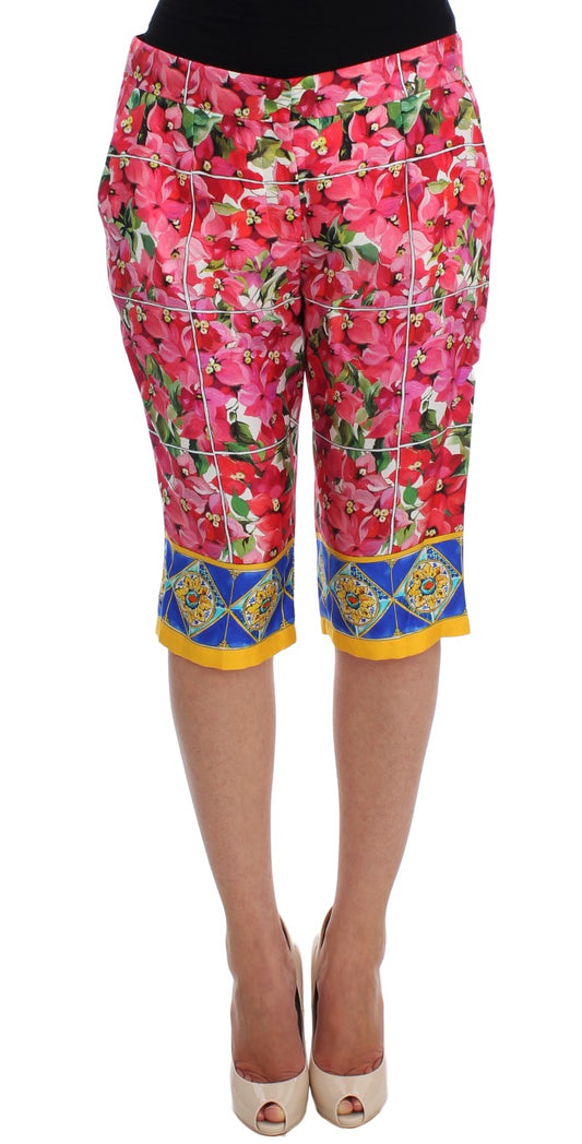 Multicolor Floral Knee Capris Shorts Pants designed by Dolce & Gabbana available from Moon Behind The Hill's Women's Clothing range