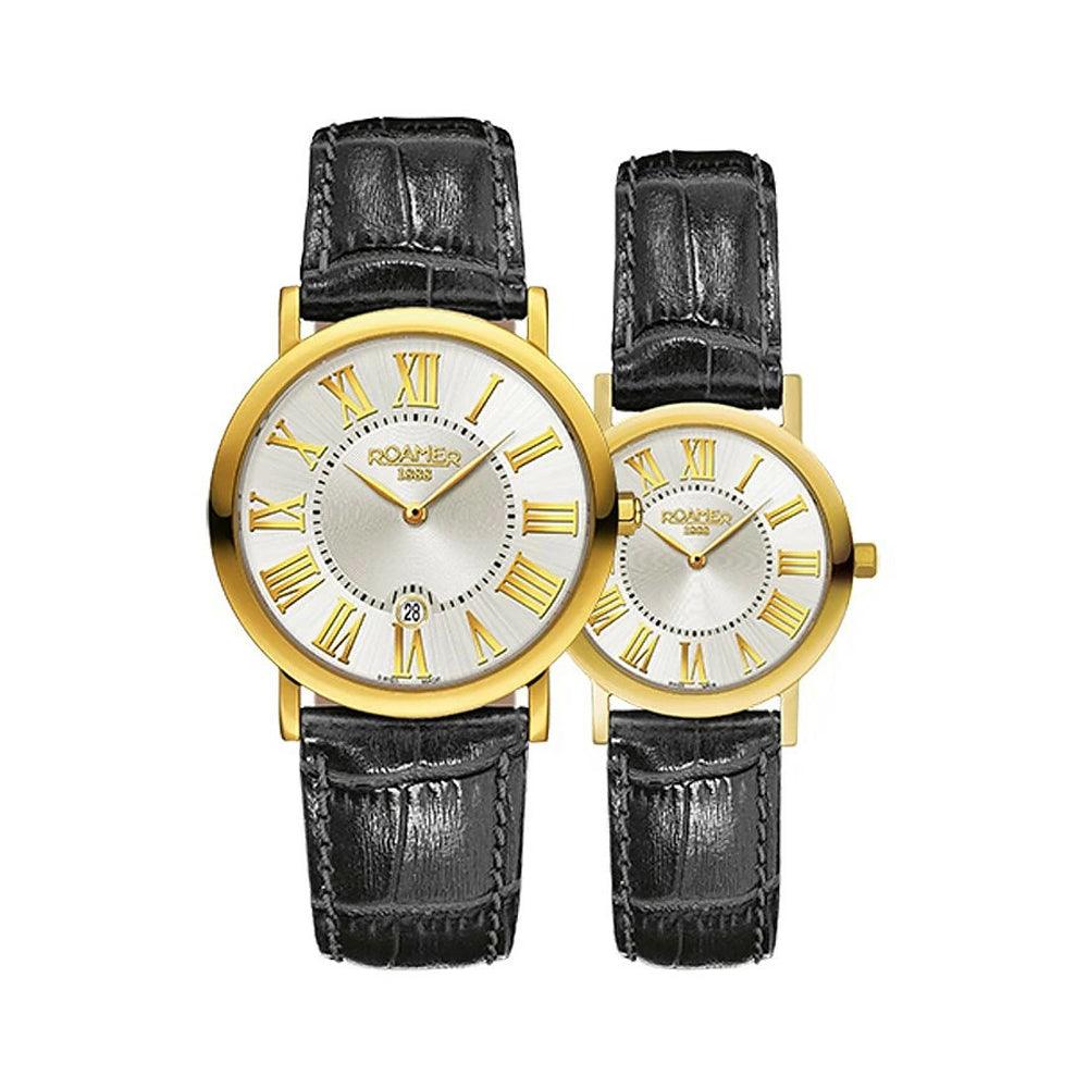 Roamer Partner Set 9348564811SE Ladies Watch Mens Watch designed by Roamer available from Moon Behind The Hill's Women's Jewellery & Watches range