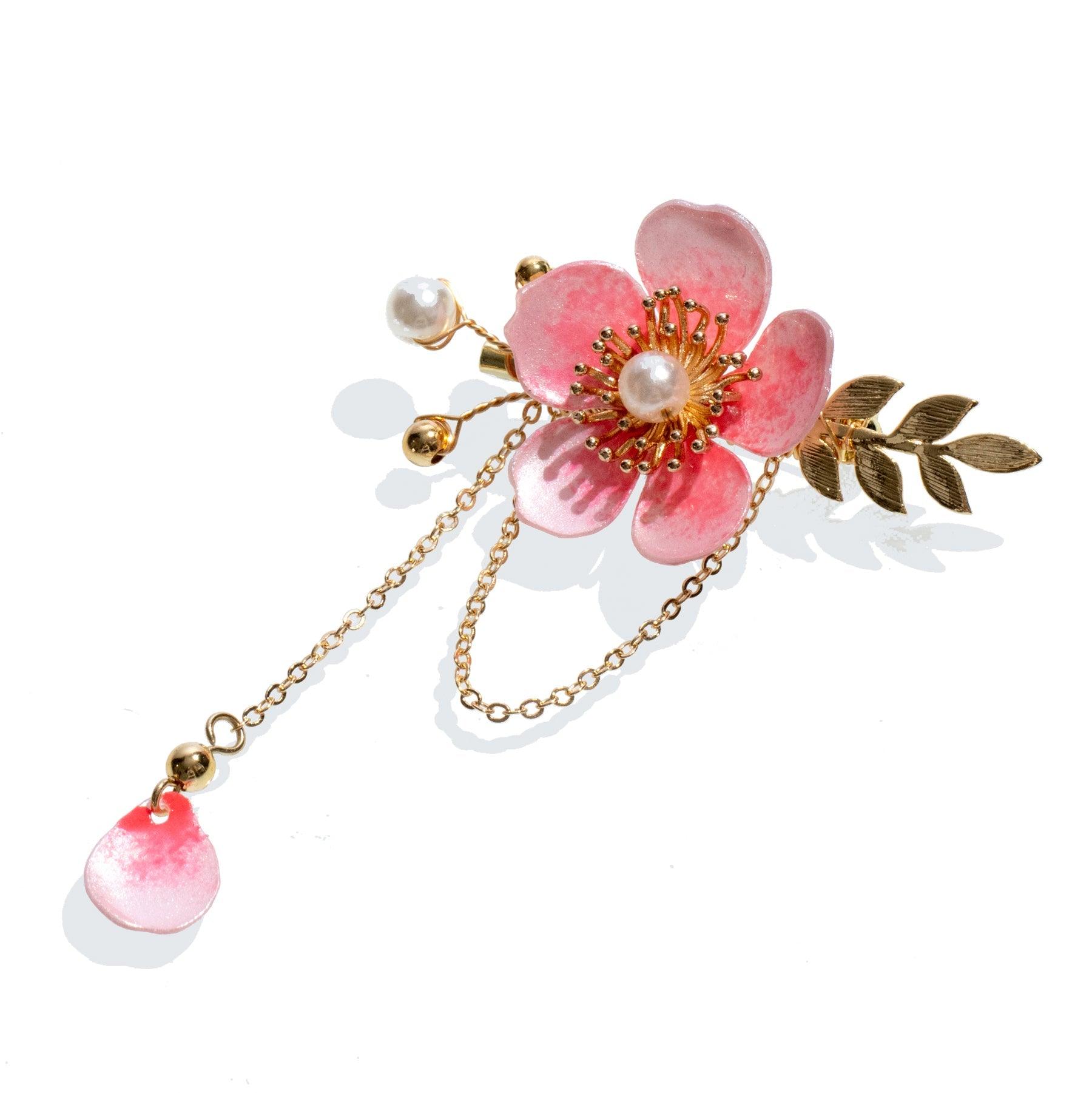 Cherry Blossom Sakura Petal Brooch - Designed by Upcycle with Jing Available to Buy at a Discounted Price on Moon Behind The Hill Online Designer Discount Store