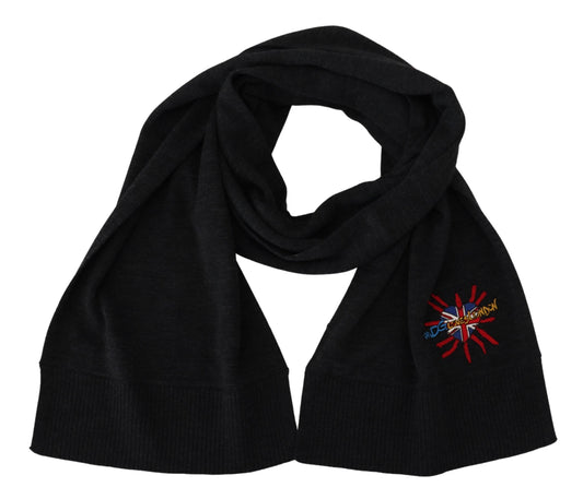 Dolce & Gabbana Black Sacred Heart #DGLovesLondon Wrap Scarf - Designed by Dolce & Gabbana Available to Buy at a Discounted Price on Moon Behind The Hill Online Designer Discount Store