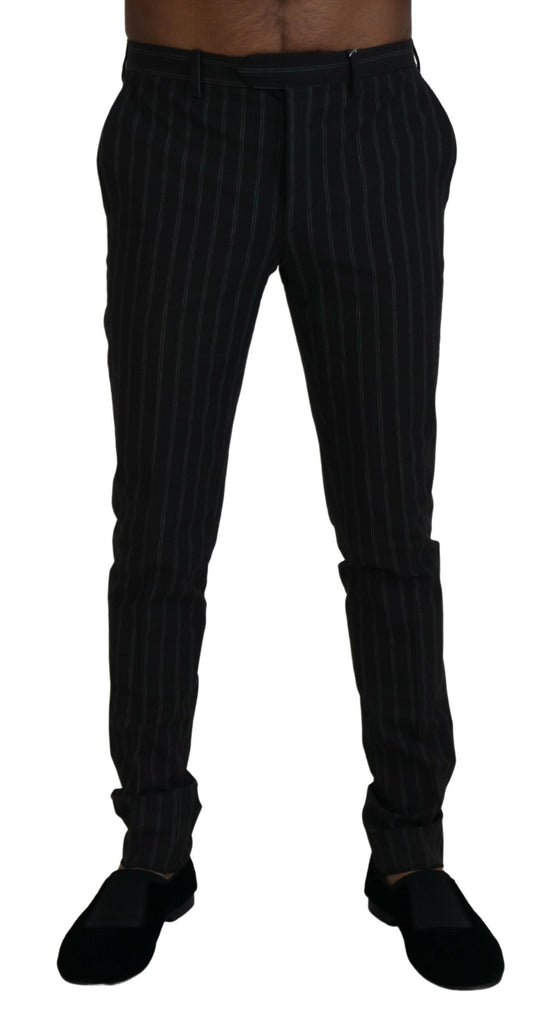 Bencivenga Black Stripes Viscose Dress Pants - Designed by BENCIVENGA Available to Buy at a Discounted Price on Moon Behind The Hill Online Designer Discount Store