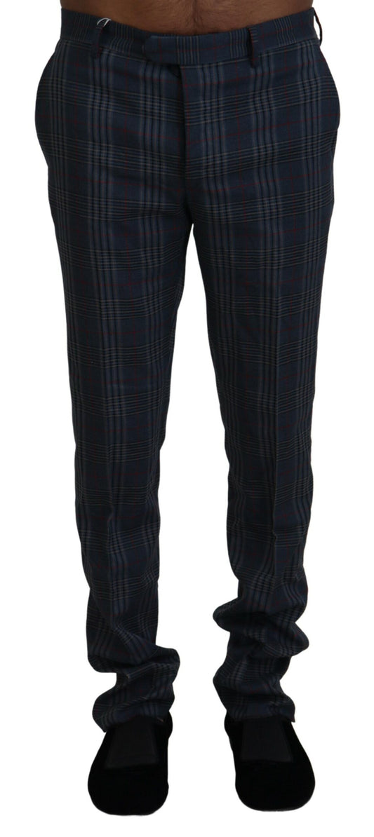 Bencivenga Gray Pure Wool Men Checkered Pants - Designed by BENCIVENGA Available to Buy at a Discounted Price on Moon Behind The Hill Online Designer Discount Store
