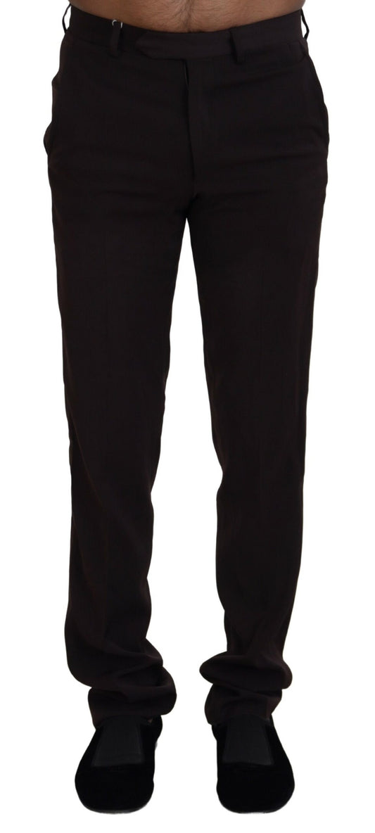 Bencivenga Brown Straight Fit Formal Men Pants - Designed by BENCIVENGA Available to Buy at a Discounted Price on Moon Behind The Hill Online Designer Discount Store