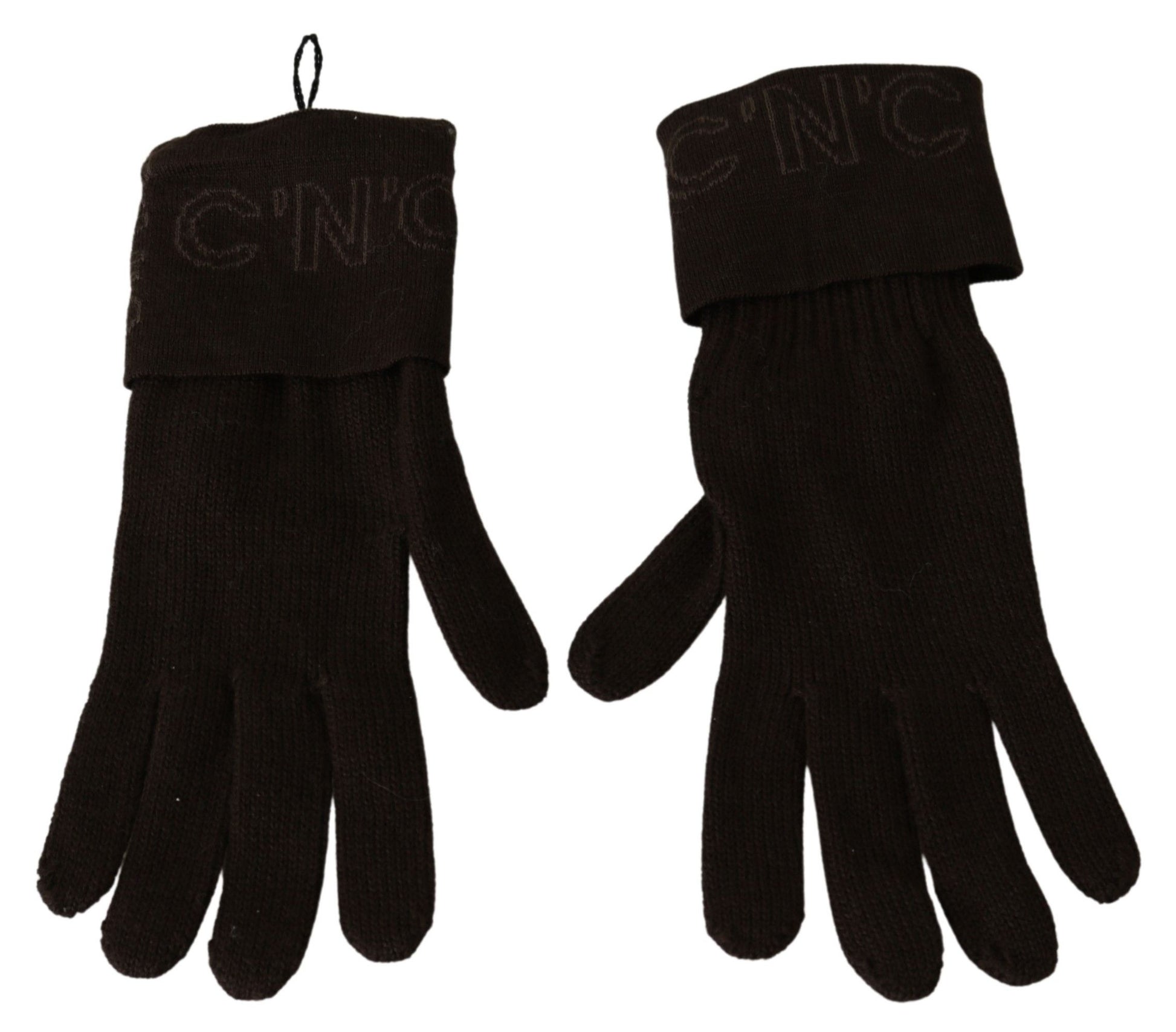 Brown Wool Knitted One Size Wrist Length Gloves - Designed by Costume National Available to Buy at a Discounted Price on Moon Behind The Hill Online Designer Discount Store