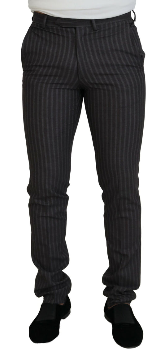 Bencivenga Brown Stripes Slim Fit Men Pants - Designed by BENCIVENGA Available to Buy at a Discounted Price on Moon Behind The Hill Online Designer Discount Store