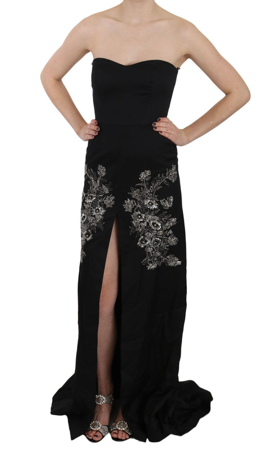 Black Sequined Flare Ball Gown Dress - Designed by John Richmond Available to Buy at a Discounted Price on Moon Behind The Hill Online Designer Discount Store