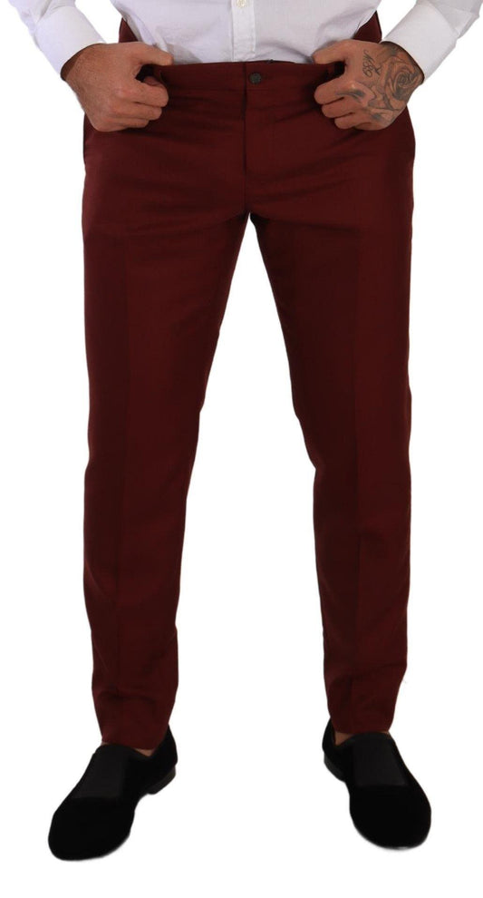 Red Cashmere Silk Dress Men Trouser Pants designed by Dolce & Gabbana available from Moon Behind The Hill 's Clothing > Pants > Mens range