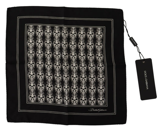 Dolce & Gabbana Black Printed Square Handkerchief Scarf - Designed by Dolce & Gabbana Available to Buy at a Discounted Price on Moon Behind The Hill Online Designer Discount Store