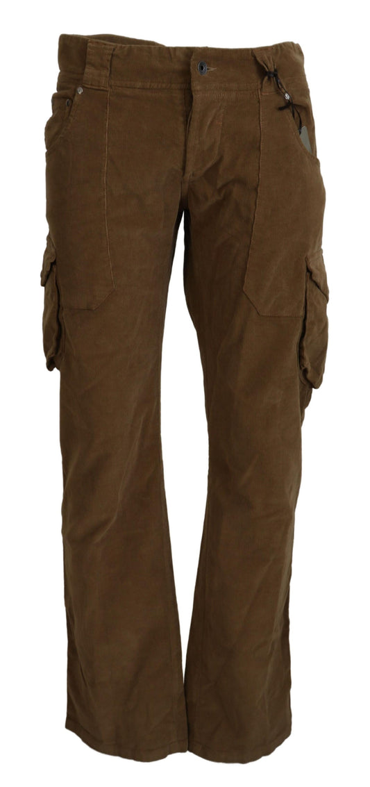 Ermanno Scervino Men's Brown Cotton Corduroy Cargo Pants - Designed by Ermanno Scervino Available to Buy at a Discounted Price on Moon Behind The Hill Online Designer Discount Store