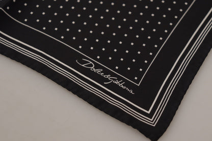 Black Polka Dots DG Logo Square Handkerchief - Designed by Dolce & Gabbana Available to Buy at a Discounted Price on Moon Behind The Hill Online Designer Discount Store