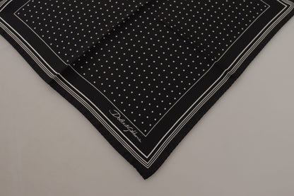 Black Polka Dots DG Logo Square Handkerchief - Designed by Dolce & Gabbana Available to Buy at a Discounted Price on Moon Behind The Hill Online Designer Discount Store