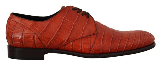 Dolce & Gabbana Orange Exotic Leather Dress Derby Shoes - Designed by Dolce & Gabbana Available to Buy at a Discounted Price on Moon Behind The Hill Online Designer Discount Store
