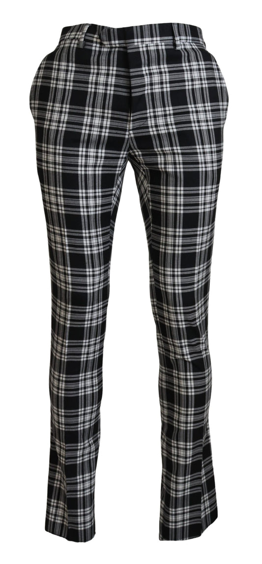 Bencivenga Black Checkered Cotton Men Casual Pants - Designed by BENCIVENGA Available to Buy at a Discounted Price on Moon Behind The Hill Online Designer Discount Store