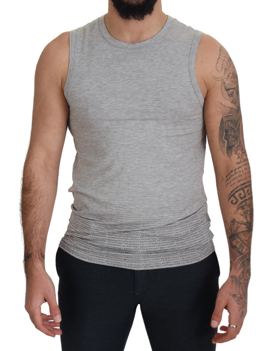 Ermanno Scervino Men's Grey Sleeveless Men Pullover T-shirt - Designed by Ermanno Scervino Available to Buy at a Discounted Price on Moon Behind The Hill Online Designer Discount Store