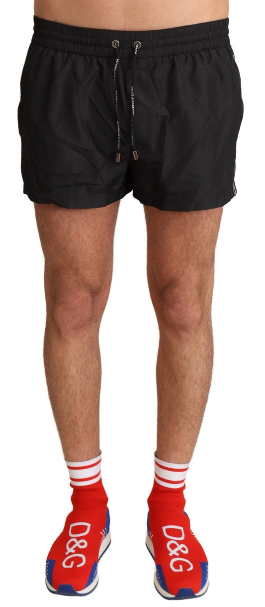 Black King Mens Beachwear Swimwear Shorts - Designed by Dolce & Gabbana Available to Buy at a Discounted Price on Moon Behind The Hill Online Designer Discount Store