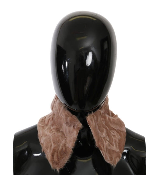 Beige Fur Shoulder Collar Wrap Lambskin Scarf - Designed by Dolce & Gabbana Available to Buy at a Discounted Price on Moon Behind The Hill Online Designer Discount Store