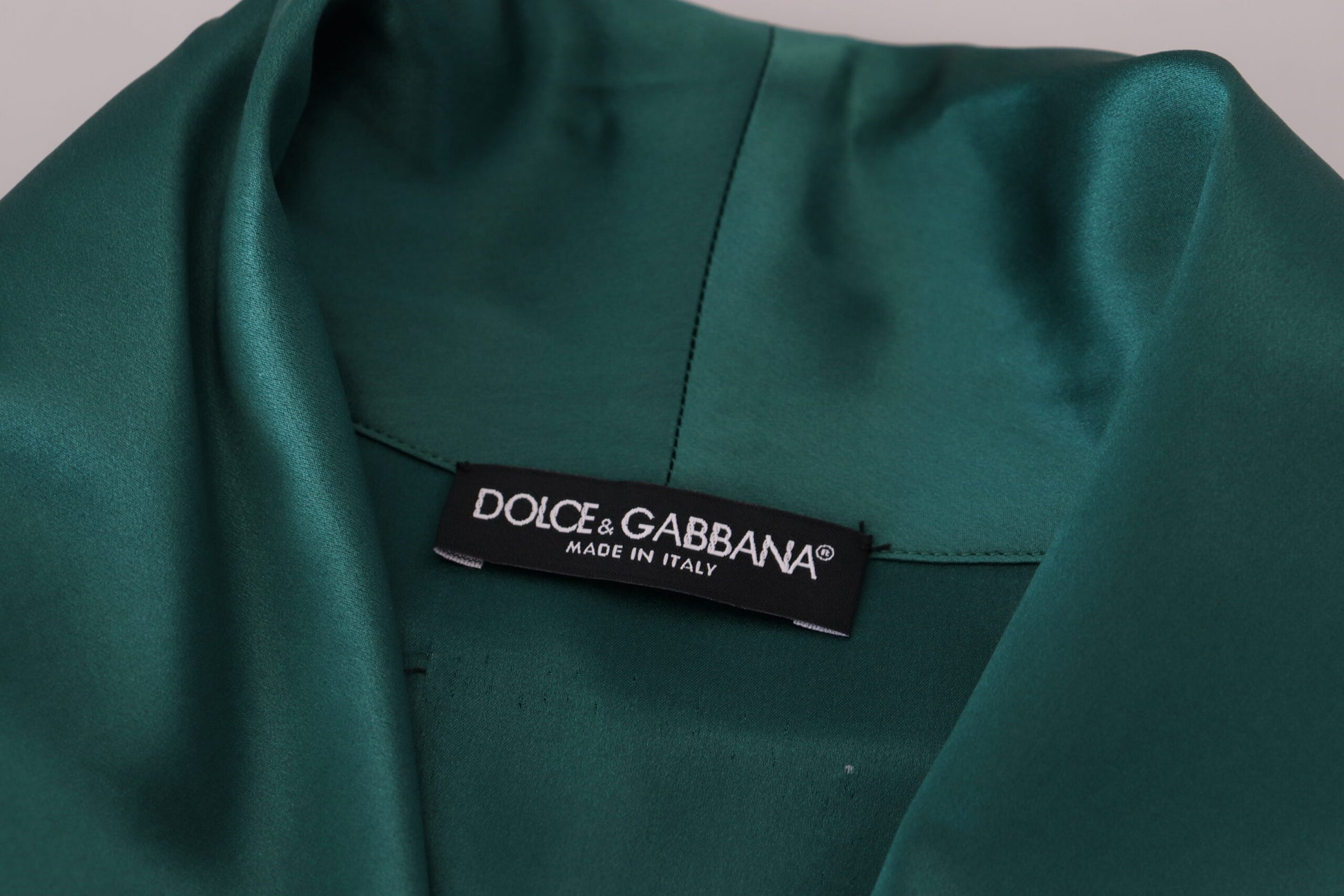 Green Silk Waist Belt Robe Sleepwear - Designed by Dolce & Gabbana Available to Buy at a Discounted Price on Moon Behind The Hill Online Designer Discount Store