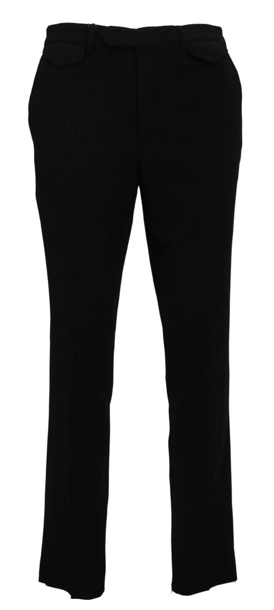 Bencivenga Black Cotton Straight Fit Men Formal Pants - Designed by BENCIVENGA Available to Buy at a Discounted Price on Moon Behind The Hill Online Designer Discount Store