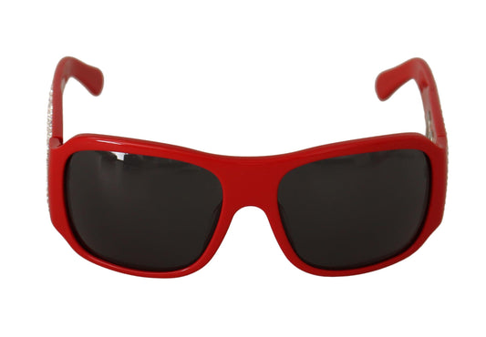 Red Plastic Swarovski Stones Gray Lens Sunglasses designed by Dolce & Gabbana available from Moon Behind The Hill 's Clothing Accessories > Sunglasses > Womens range