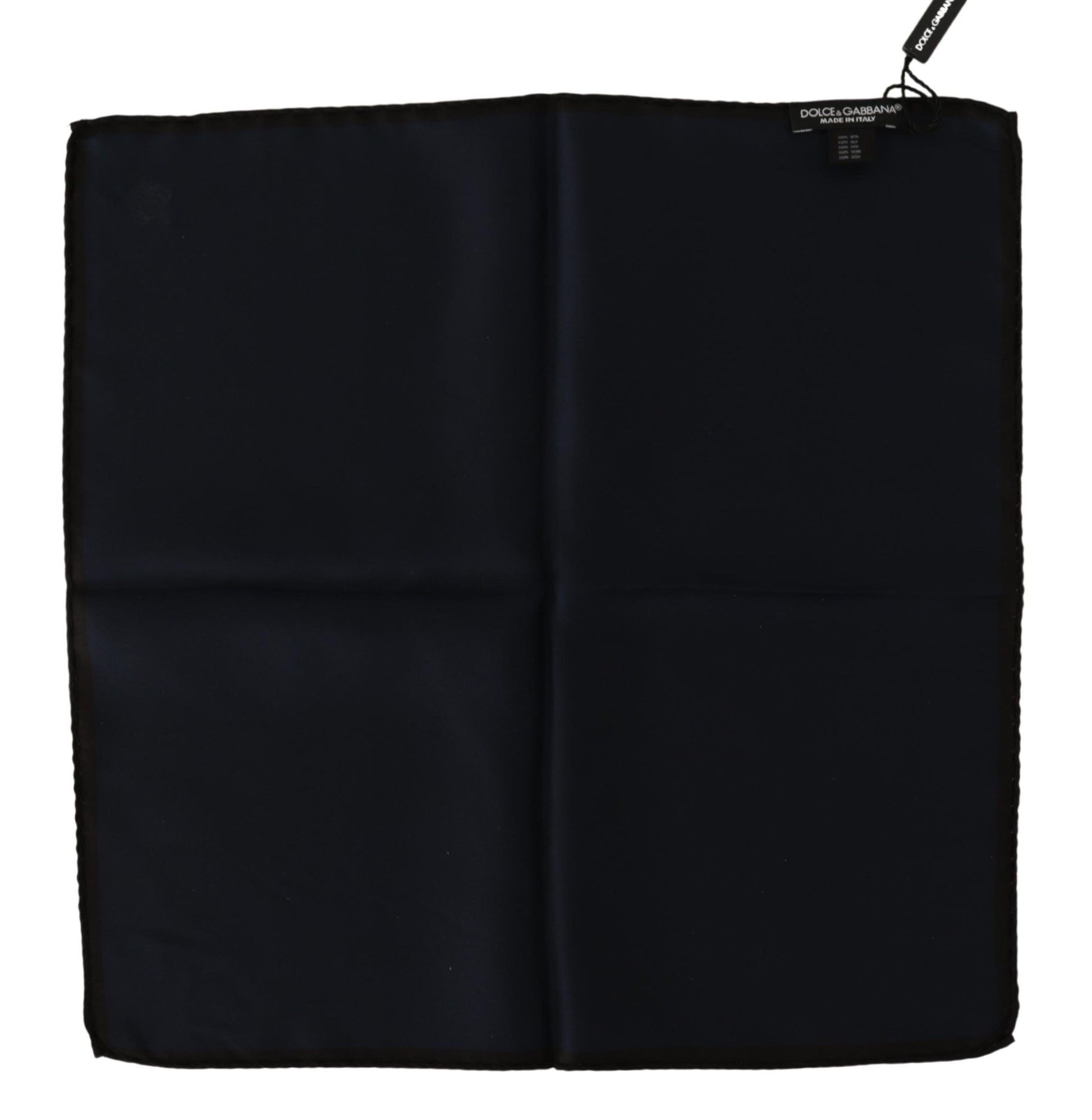 Black Square Handkerchief 100% Silk Scarf - Designed by Dolce & Gabbana Available to Buy at a Discounted Price on Moon Behind The Hill Online Designer Discount Store