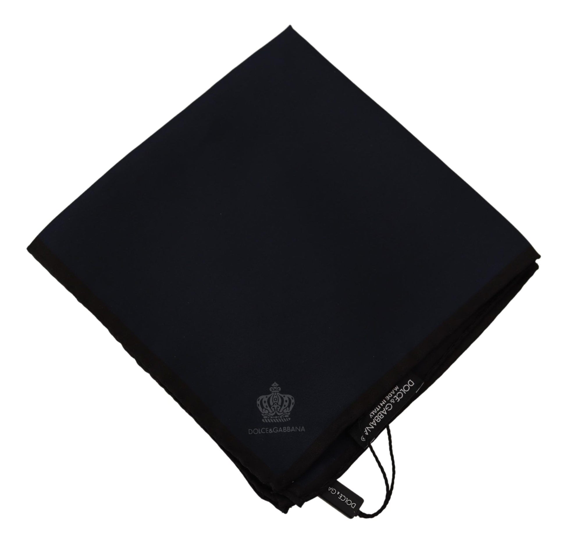 Black Square Handkerchief 100% Silk Scarf - Designed by Dolce & Gabbana Available to Buy at a Discounted Price on Moon Behind The Hill Online Designer Discount Store