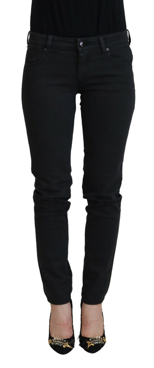Ermanno Scervino Black Cotton Slim Fit Women Denim Jeans - Designed by Ermanno Scervino Available to Buy at a Discounted Price on Moon Behind The Hill Online Designer Discount Store
