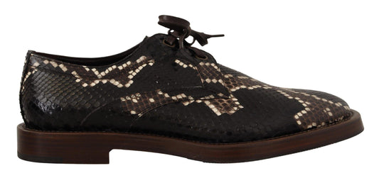 Brown Derby Exotic Leather Men Shoes - Designed by Dolce & Gabbana Available to Buy at a Discounted Price on Moon Behind The Hill Online Designer Discount Store