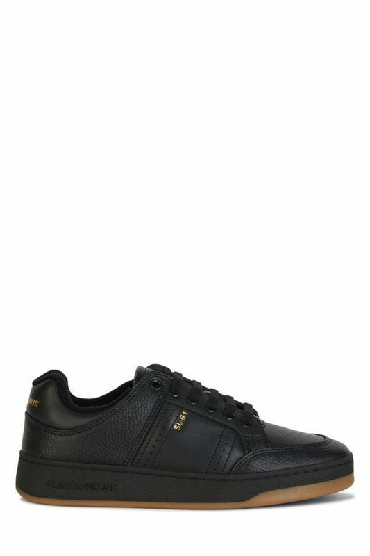Saint Laurent Men's Black Calf Leather Low Top Sneakers